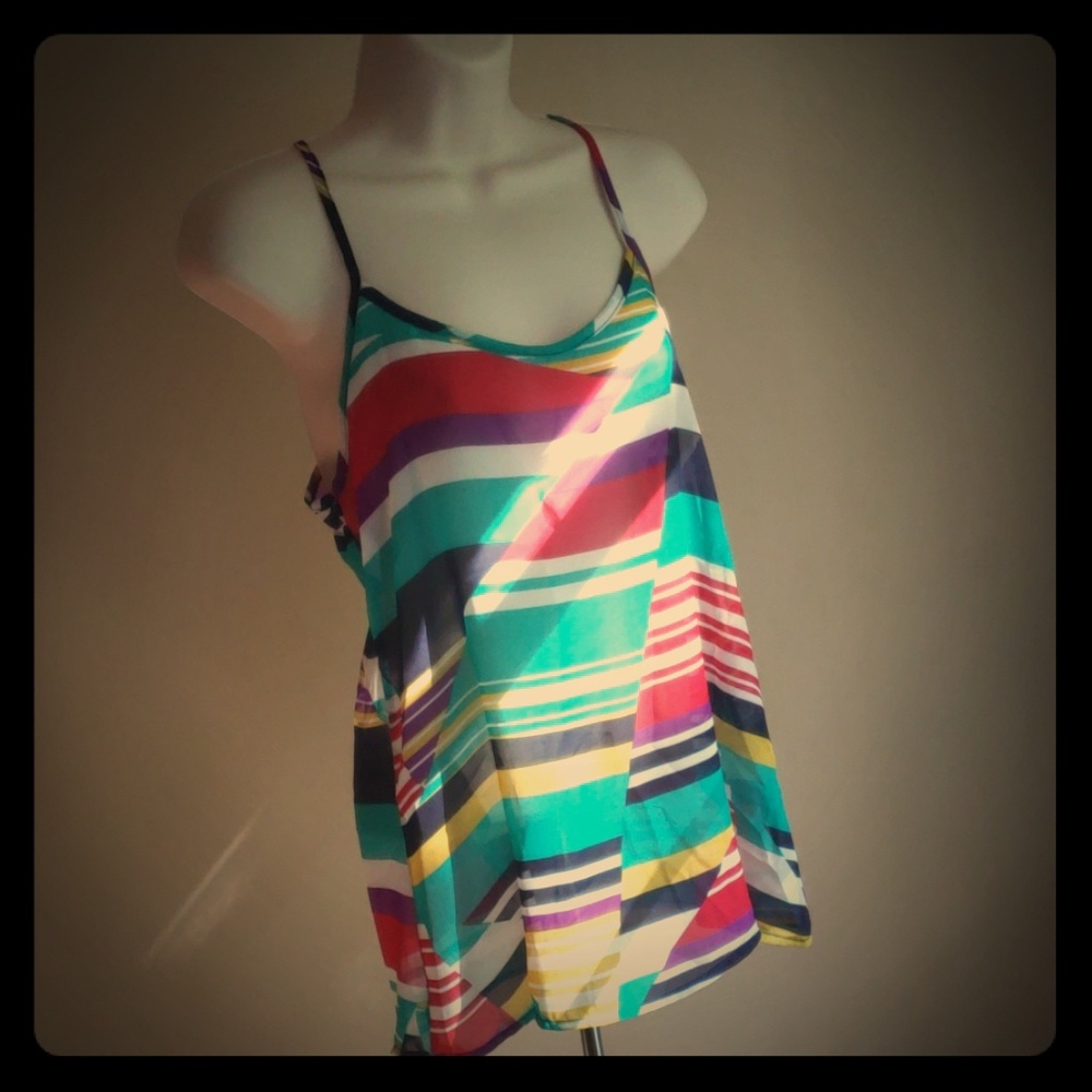 Paisley & Ivy Sheer Abstract Spaghetti Strap Tank